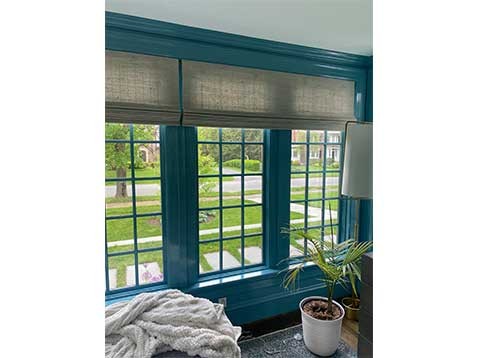 Teal painted windows